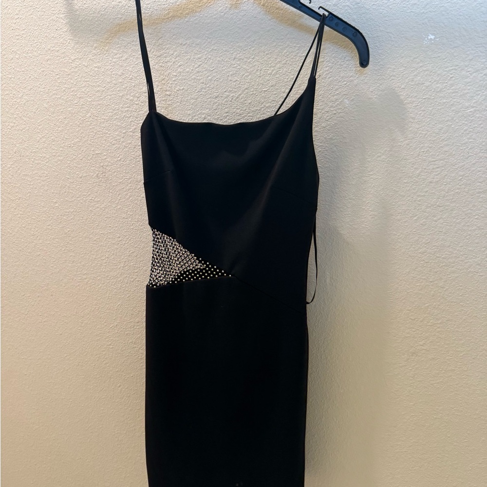 B Darlin Black Dress with Silver Detail
